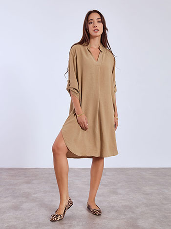 Φόρεμα μίντι με μάο γιακά WT8011.8001+2