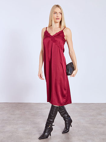 Φόρεμα μίντι σατέν με δαντέλα WT8011.8552+2 φωτογραφία