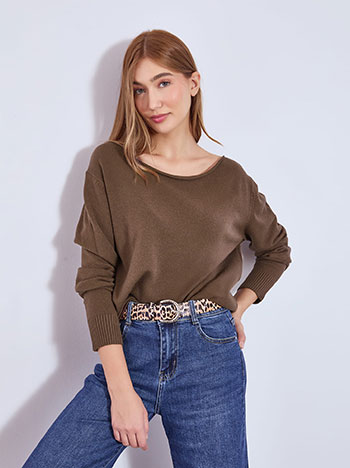 Πουλόβερ με γυριστή λαιμόκοψη WT874.4268+2