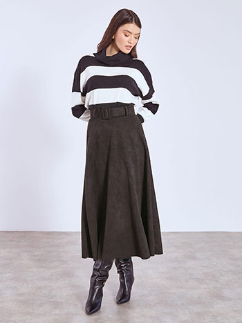 Φούστα μίντι με όψη σουέντ WT9420.2535+1