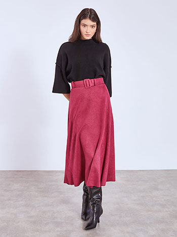 Φούστα μίντι με όψη σουέντ WT9420.2535+2 φωτογραφία