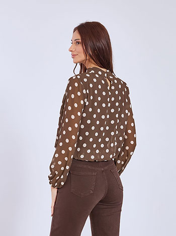 Μπλούζα πουά με ημιδιάφανα μανίκια WT9420.4191+4 φωτογραφία