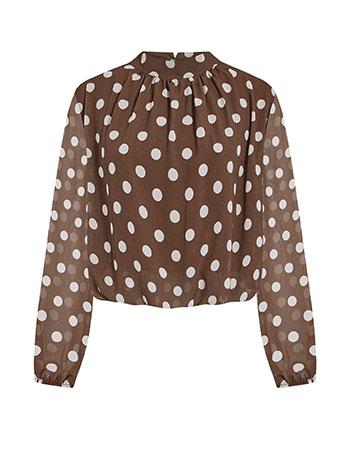 Μπλούζα πουά με ημιδιάφανα μανίκια WT9420.4191+4 φωτογραφία