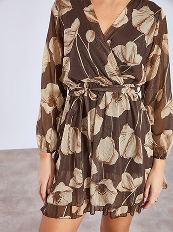 Φόρεμα εμπριμέ μίνι μεταλλιζέ WT9420.8659+2 φωτογραφία