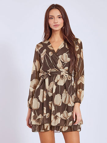 Φόρεμα εμπριμέ μίνι μεταλλιζέ WT9420.8659+2