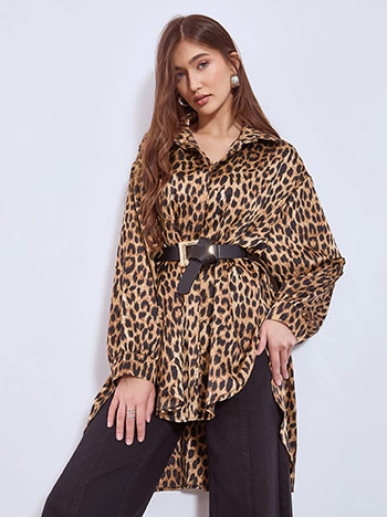 Πουκαμίσα ασύμμετρη σε animal print WT9552.3334+1