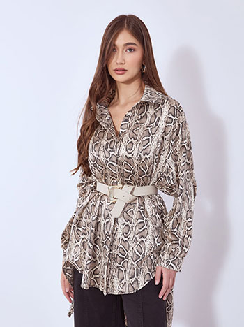 Πουκαμίσα ασύμμετρη σε animal print WT9552.3334+2