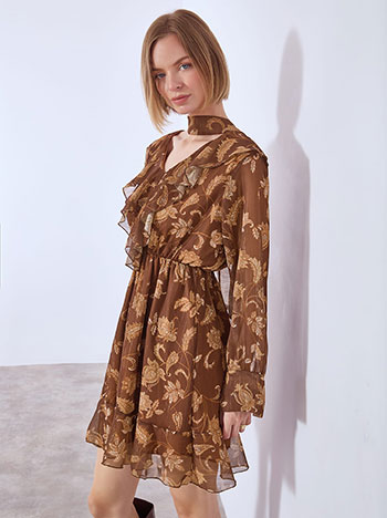 Φόρεμα μίνι με βολάν και λαχούρια WT9552.8138+2