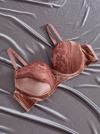 Σουτιέν βελούδινο με δαντέλα WT9833.A313+4