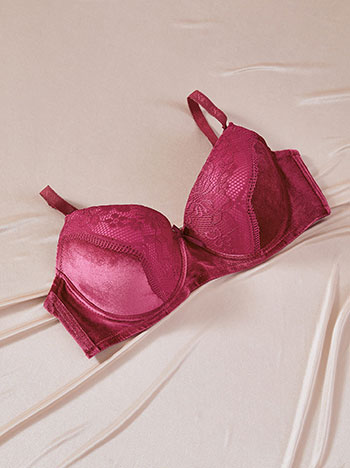 Σουτιέν βελούδινο με δαντέλα WT9833.A315+5