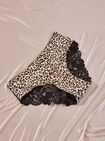 Σλιπ λεοπάρ με δαντέλα WT9833.A619+3