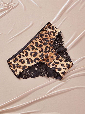 Σλιπ λεοπάρ με δαντέλα WT9833.A619+1