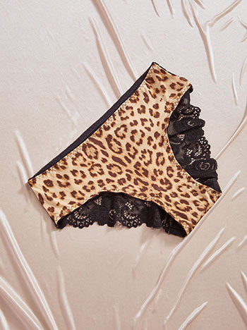 Σλιπ λεοπάρ με δαντέλα WT9833.A619+2