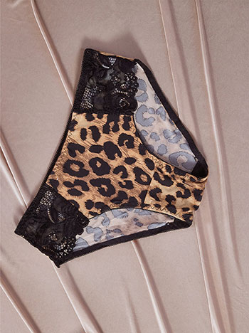 Σλιπ λεοπάρ με δαντέλα WT9833.A620+1
