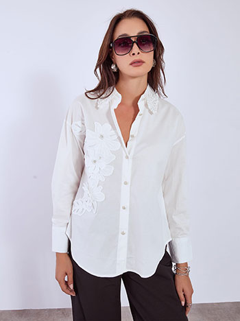 Celestino Πουκάμισο με λουλούδια και strass WT9844.3011+1