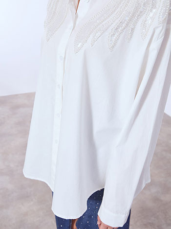 Πουκάμισο με πέρλες και παγιέτες WT9844.3441+3