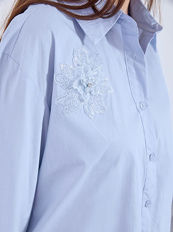 Celestino Πουκάμισο με λουλούδια απο παγιέτες WT9844.3985+2