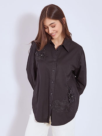 Πουκάμισο με λουλούδια απο παγιέτες WT9844.3985+1 φωτογραφία