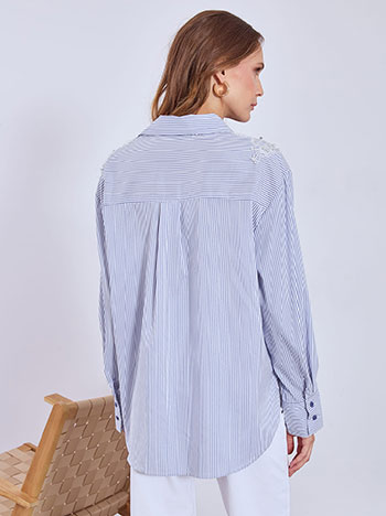 Πουκάμισο ριγέ με strass και πέρλες WT9844.3990+1 φωτογραφία