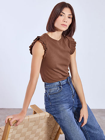 Μπλούζα με βολάν WT9844.4182+3