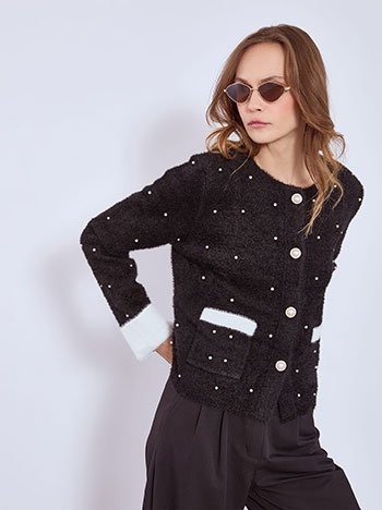 Ζακέτα χνουδωτή με τσέπες WT9844.5832+2