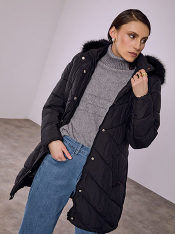 Μπουφάν καπιτονέ με ζώνη WT9844.6065+1