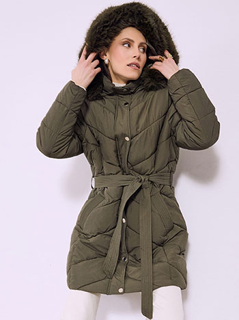 Μπουφάν καπιτονέ με ζώνη WT9844.6065+3