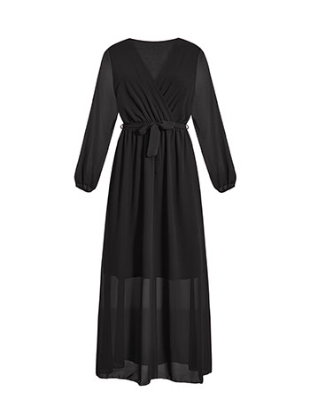 Φόρεμα κρουαζέ μάξι με ζώνη WT9875.8043+1 φωτογραφία