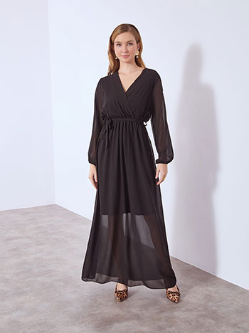 Φόρεμα κρουαζέ μάξι με ζώνη WT9875.8043+1 φωτογραφία