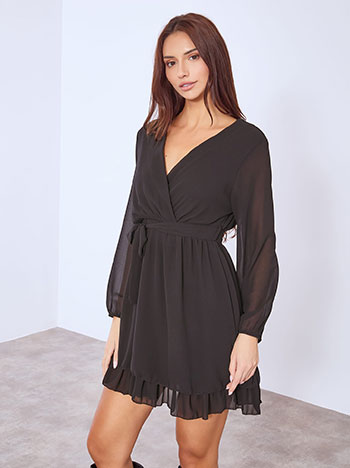 Φόρεμα κρουαζέ με βολάν μίνι WT9875.8046+1