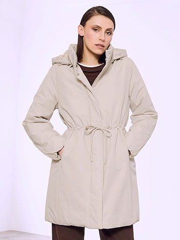 Μπουφάν μονόχρωμο με κουκούλα WT9907.6111+2