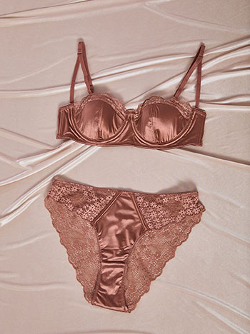 Σετ εσωρούχων σατέν με δαντέλα WT9932.0619+2