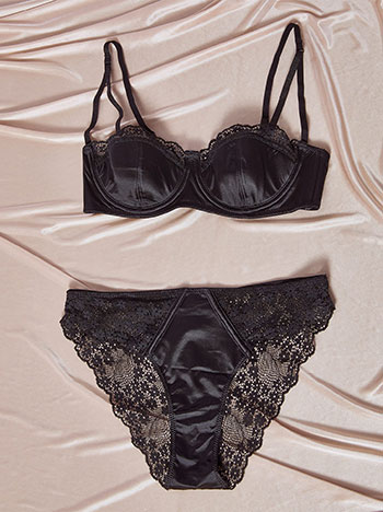 Σετ εσωρούχων σατέν με δαντέλα WT9932.0619+1