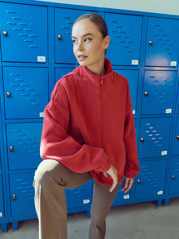 Ζακέτα fleece μακριά WU1019.5218+4
