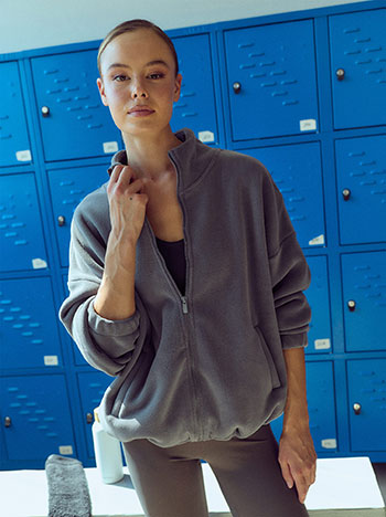 Ζακέτα fleece μακριά WU1019.5218+1