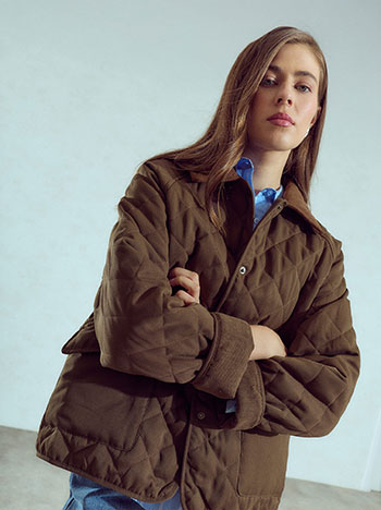 Μπουφάν parka καπιτονέ με γιακά WU1376.6328+1