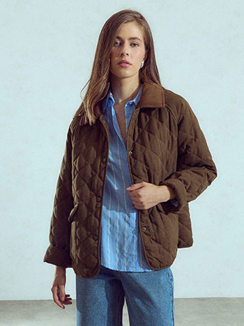 Μπουφάν parka καπιτονέ με γιακά WU1376.6328+1