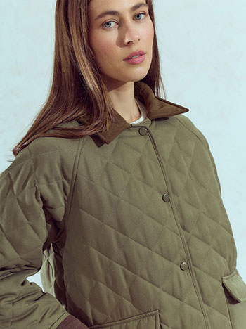 Μπουφάν parka καπιτονέ με γιακά WU1376.6328+2