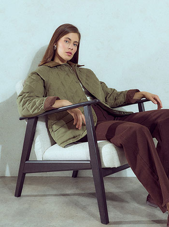 Μπουφάν parka καπιτονέ με γιακά WU1376.6328+2