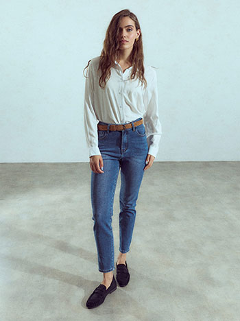 Τζιν mom fit με αποσπώμενη ζώνη WU1628.1073+1