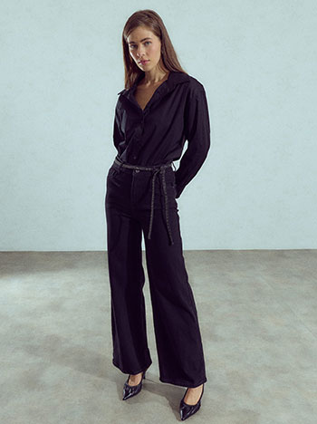 Celestino Τζιν Wide Leg με Strass Στη Ζώνη Wu1628 1074+1 Παντελόνια Jeans Γυναικεία Ρούχα Μόδα