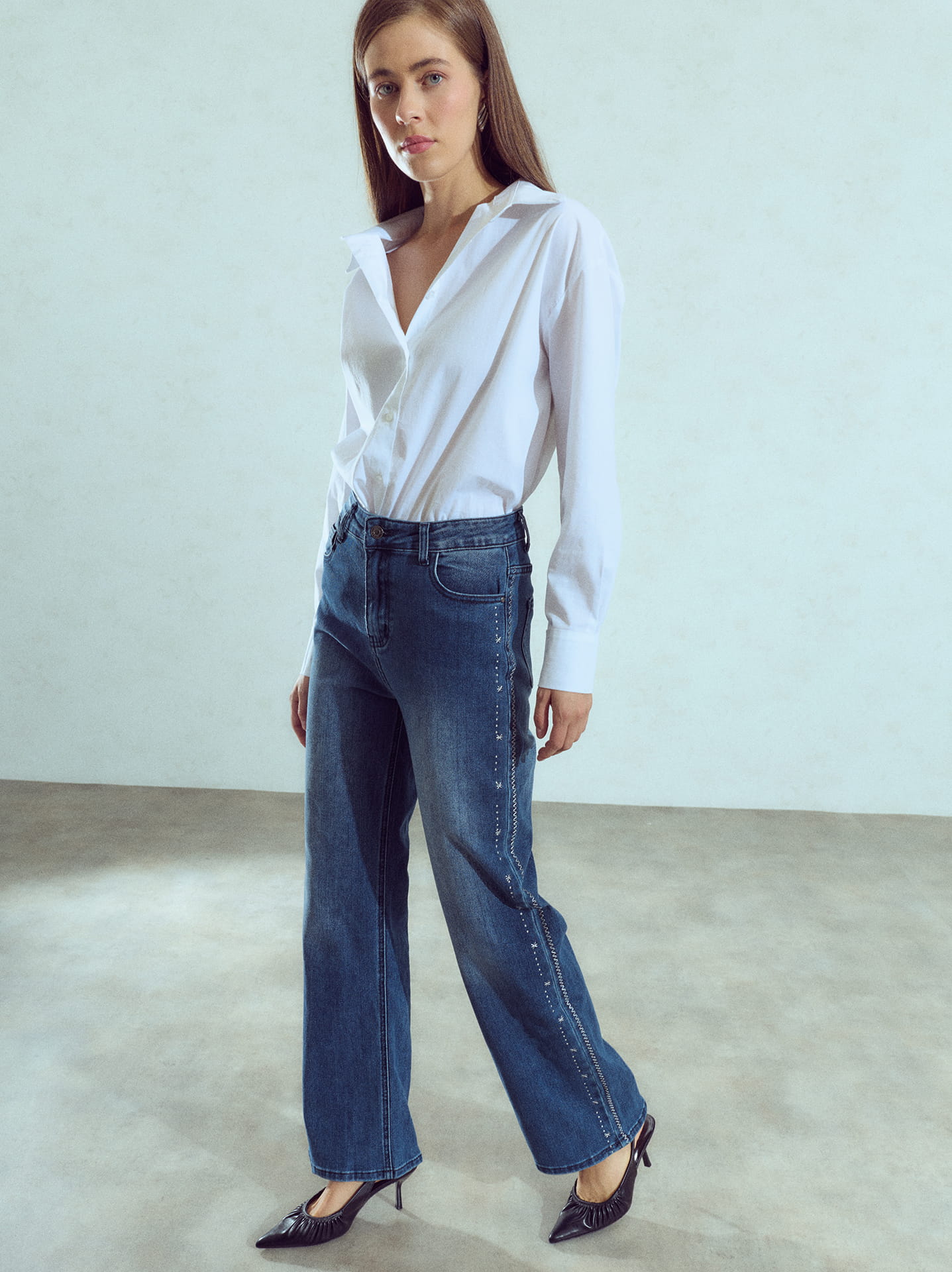 Celestino Τζιν με Strass Λεπτομέρειες Wu1628 1170+1 Παντελόνια Jeans Γυναικεία Ρούχα Μόδα