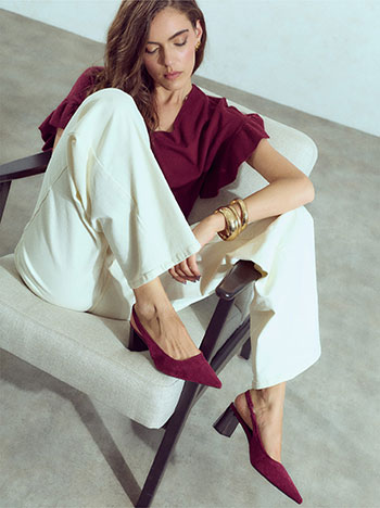 Γόβες slingback με σουέντ όψη WU1760.A750+3