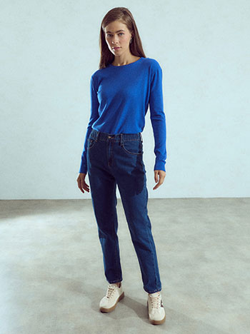 Τζιν mom fit με ελαστική μέση WU1796.1703+2