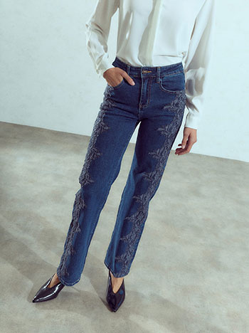 Celestino Τζιν με Κέντημα Στο Πλάι Wu1796 1764+1 Παντελόνια Jeans Γυναικεία Ρούχα Μόδα