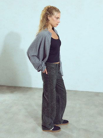 Τζιν wide leg λεοπάρ WU1802.1437+2