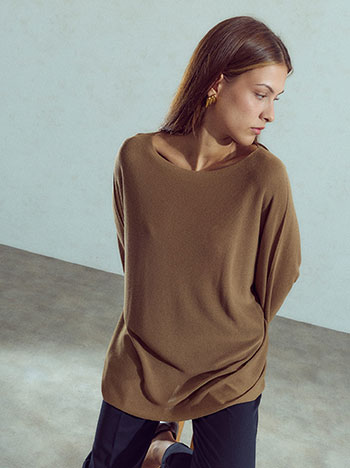 Πουλόβερ μονόχρωμο oversized WU7587.4272+2