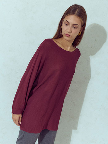 Πουλόβερ μονόχρωμο oversized WU7587.4272+4