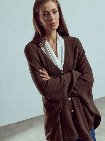 Ζακέτα ασύμμετρη oversized WU7587.5000+3