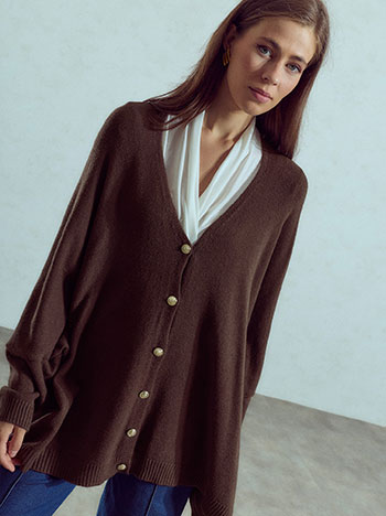 Ζακέτα ασύμμετρη oversized WU7587.5000+3